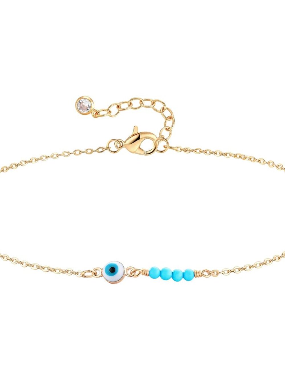 Anklet for Women Gold Chain 14K Gold Plated Dainty Boho Beach Summer Simple Foot - Picture 1 of 7